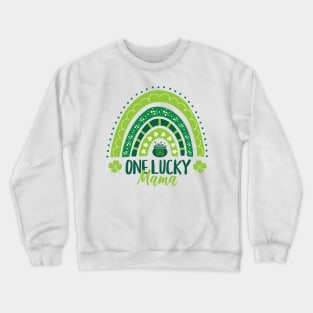 One Lucky Mama St Patricks Day Rainbow Crewneck Sweatshirt